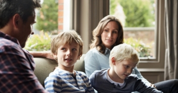 Parents talking to children