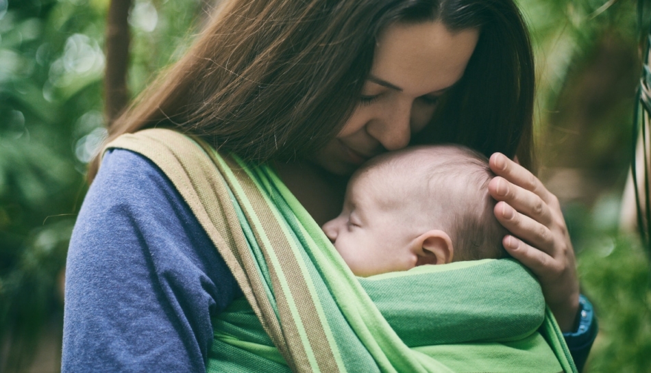 Fascia porta bebè per il babywearing