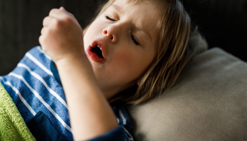 Bambino affetto da pertosse